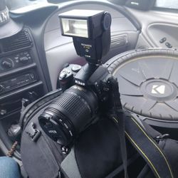 Nikon D40 With External Flash Unit 
