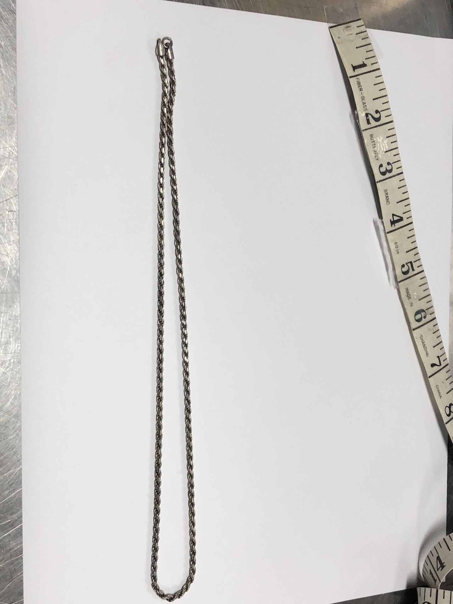 925 Silver Rope Chain 13.4 Grams 17”