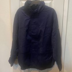 Bulwark JLJ8NV7 Men's Lightweight Excel FR ComforTouch Lined Bomber Jacket Navy Blue Adult Large