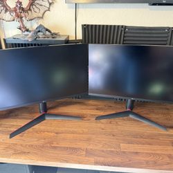 2 27 Inch LG QHD IPS Monitors 144hz
