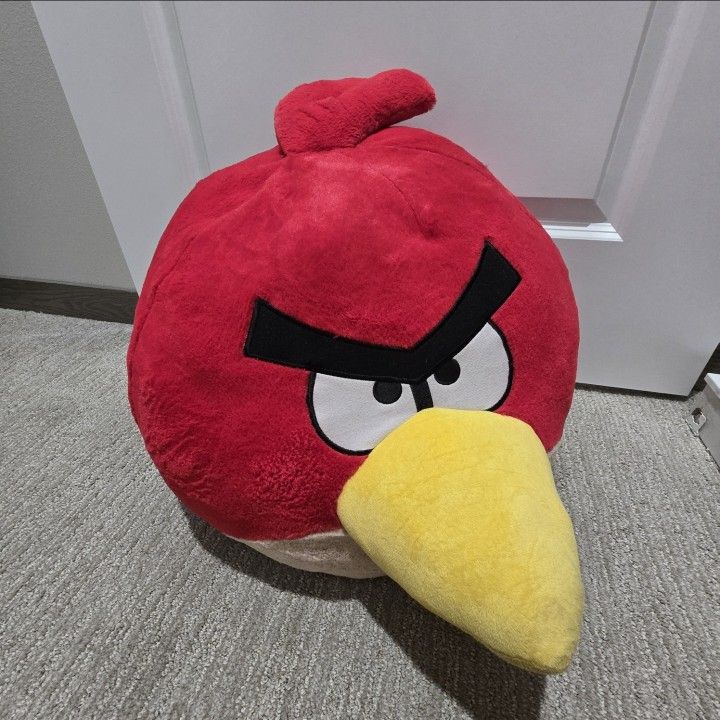 Angry Birds Plush Red Bird 20" Jumbo Stuffed Animal Rare 2010 Pillow Decor