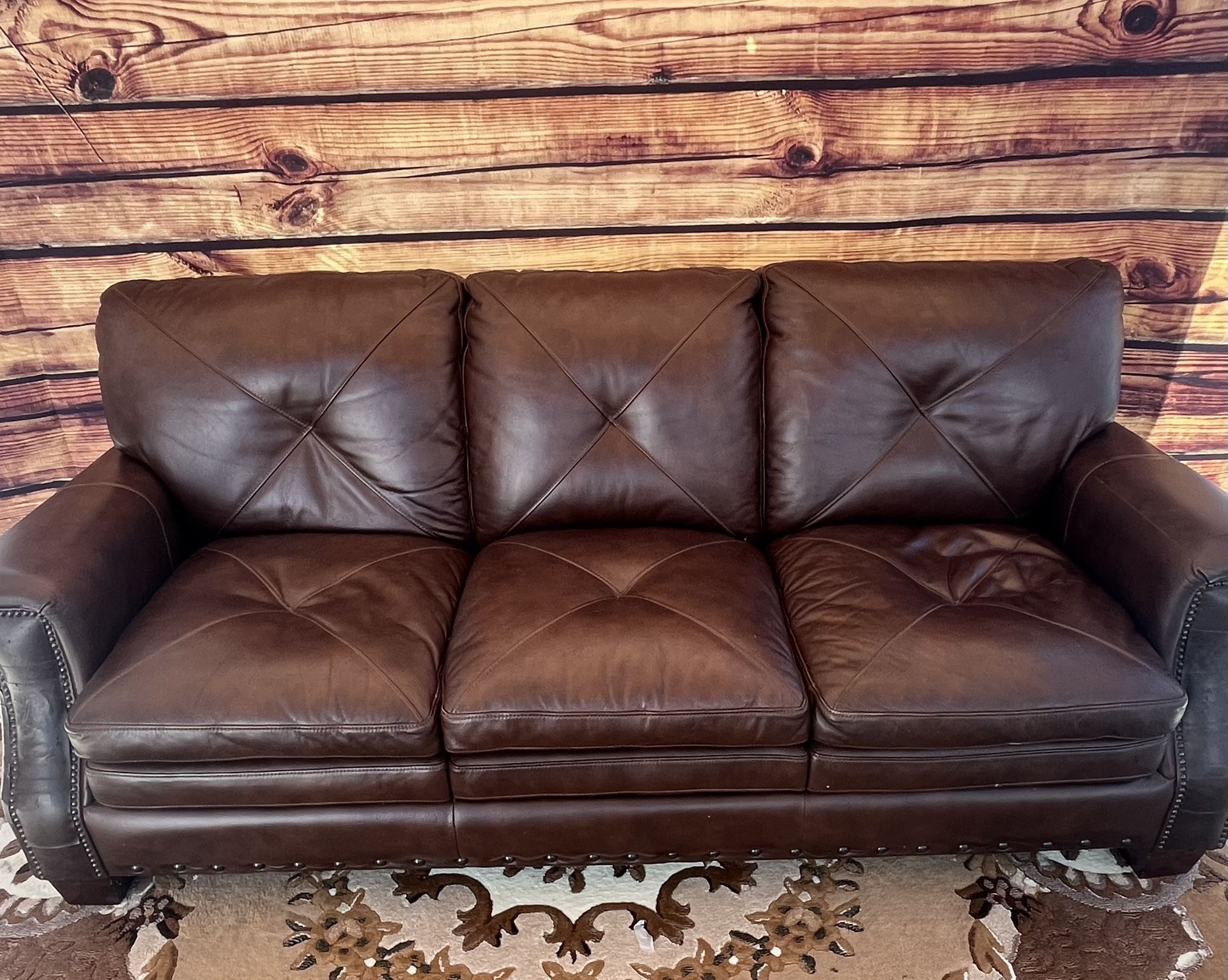 Dark Brown Leather Sofa β Elegant, Durable & Ready for Pickup ποΈπ₯