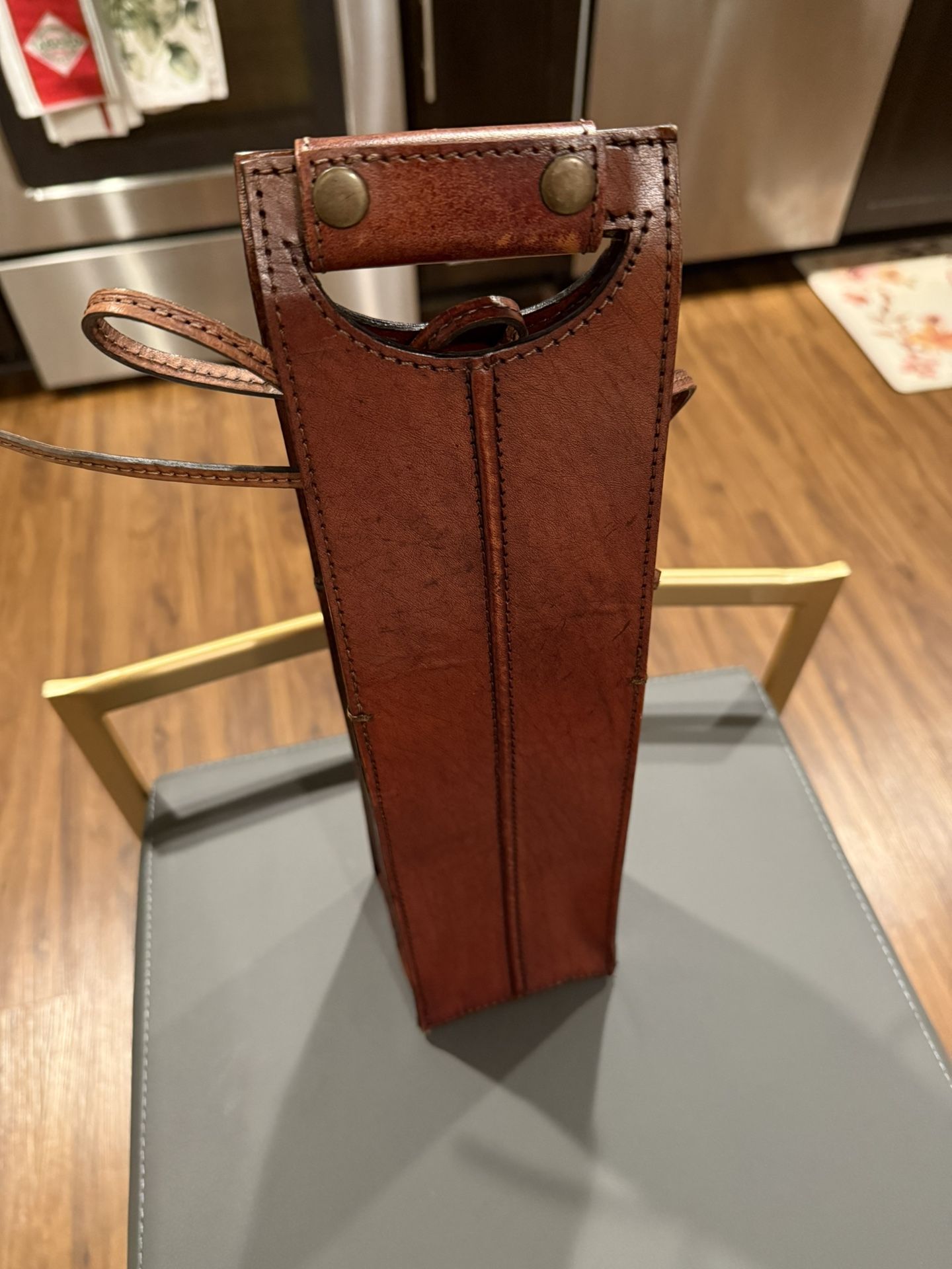 Leather Wine Bottle Carrying Bag
