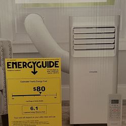 Vissani 5,000 BTU 115-Volt Portable Air Conditioner for 150 sq. ft. Rooms with Dehumidifier and Remote in White