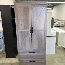 70'' Tall Kitchen Pantry with Shelf & Drawer, Farmhouse 2 Door Pantry Storage Cabinet