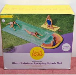 Sun Squad Kids Inflatable Giant Rainbow Blob Spraying Splash Mat Pad 15 Feet