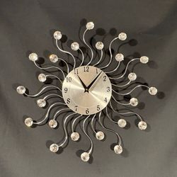 Sunburst Rhinestones Wall Clock