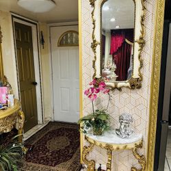 Italian Entry Marble Table With Mirror 🪞 
