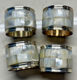Set of 4 Silver Napkin Rings