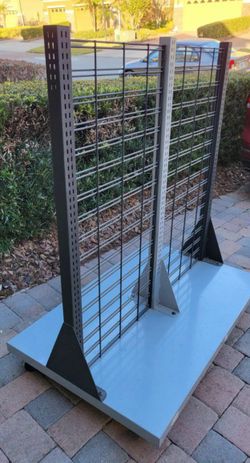 2 (2 Sided) Retail Metal Fixture Display With Wheels