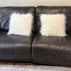 Set Of 2 Leather Reclining Couches 