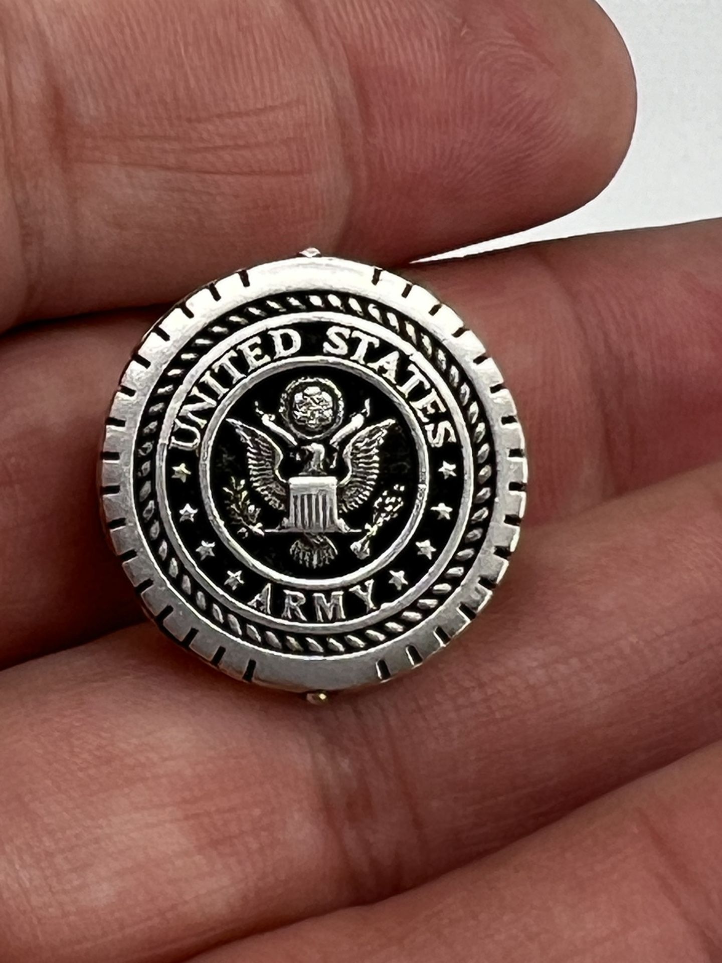 thumbnail image 2 of Solid 925 Sterling Silver US Army Military Ring – Men's, Sizes 7-13, Made In USA 2 of 5