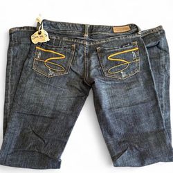 Seven7 Dark Wash Distressed Denim Jeans