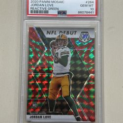 2020 Mosaic Jordan Love Reactive Green #264 PSA 10 Packers 