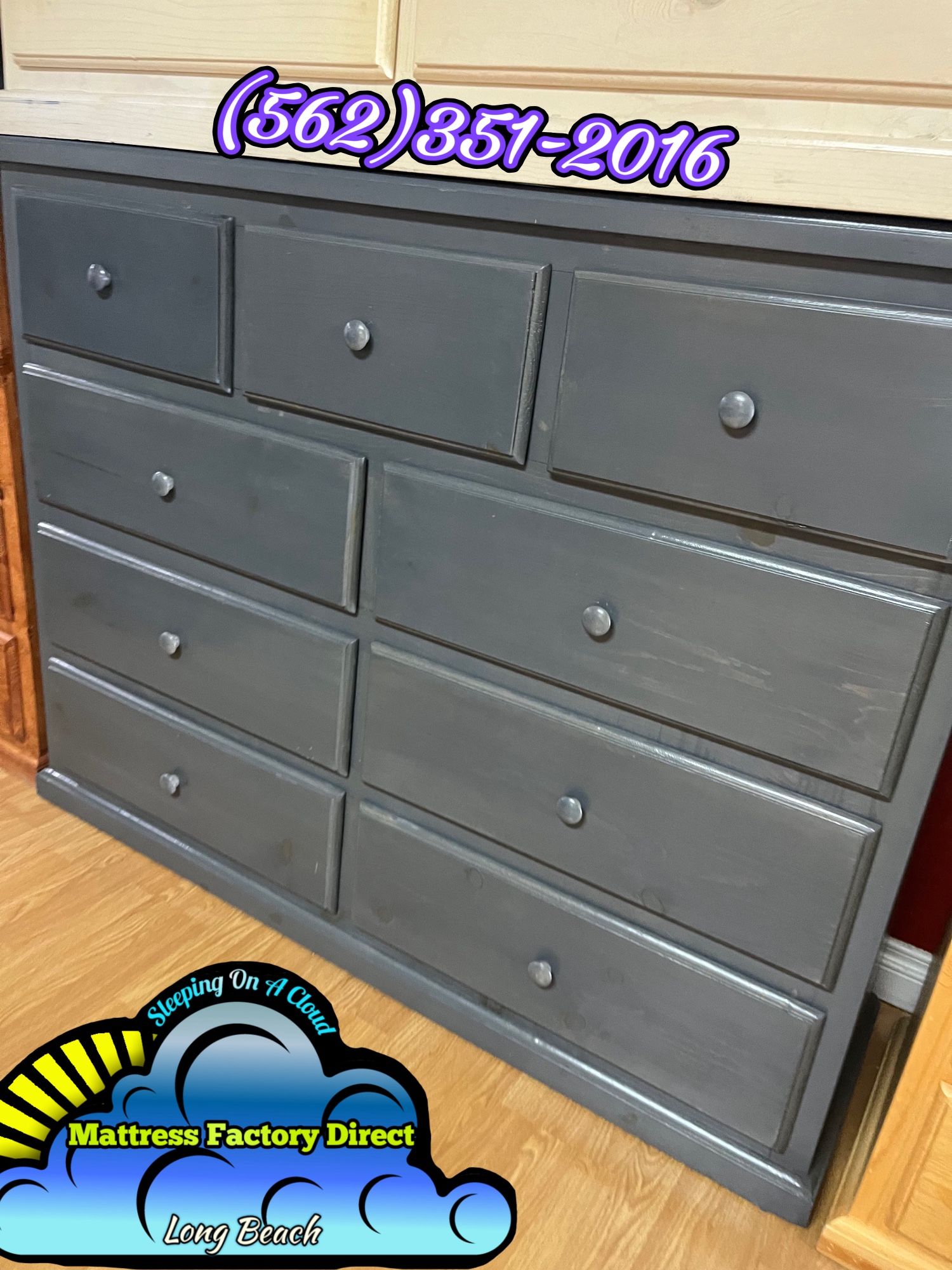 Nine Drawer Grey Pinewood Dresser Cajonera Comoda Nueva Bonita New 