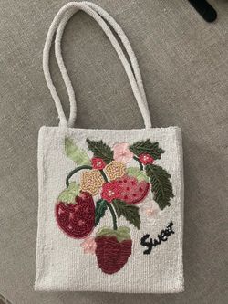 Viral Handcrafted in India Embroidered Beaded Strawberry Shoulder Bag