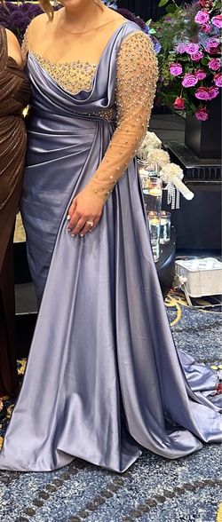 Couture evening gown with train