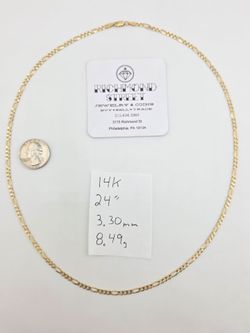 14k gold 24" figaro