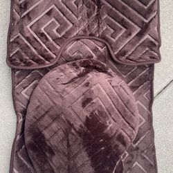 Non Slip 3 Piece Bathroom Rug Set