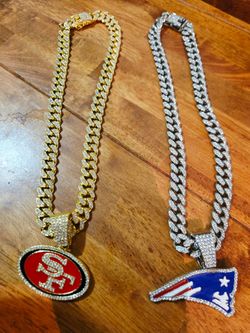 NFL Iced Out Cuban Link Chain Necklaces