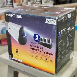 Night Owl 10 Channel 1080p Wi-Fi NVR with 1TB Hard Drive and 3 Wire Free Battery 1080p Spotlight Cameras with 2-Way Audio

