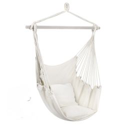 Hammock Chair - WHITE N RED STRIPED
