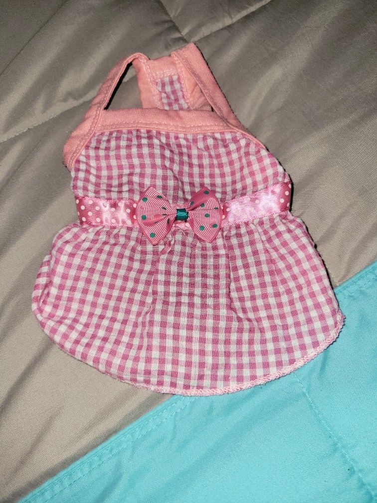 Fur Girl Baby Pink Plaid Summer Dress.  X Small Size