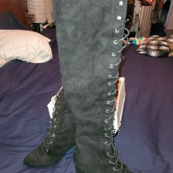 Wild Diva Tall Combat Boots Sz 9