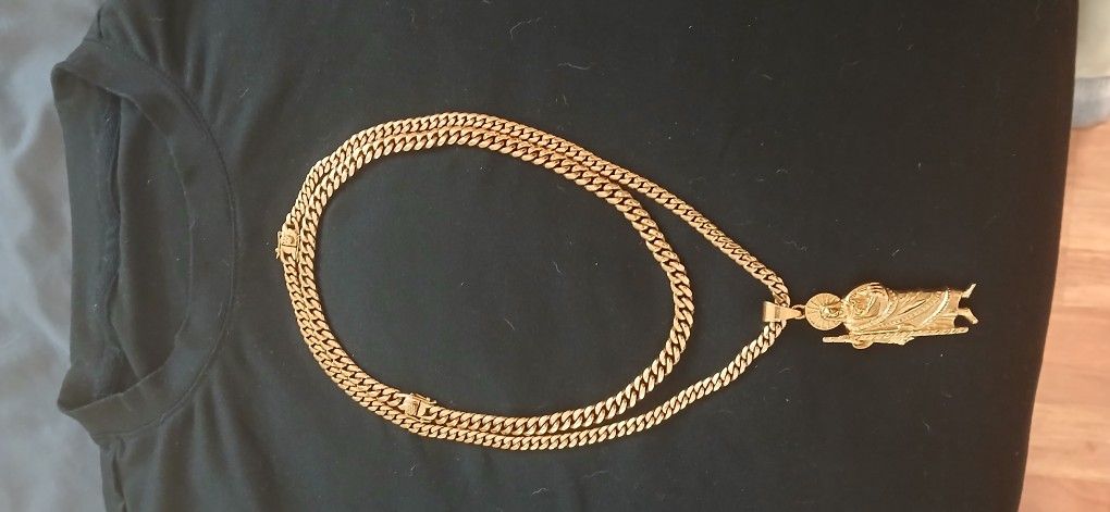 14k Gold Cuban Chain Set