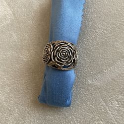 Vintage Sterling Silver Rose Ring
