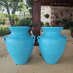 Large Turquoise Clay Pots, Planters, Plants. Pottery, Talavera $110 cada una