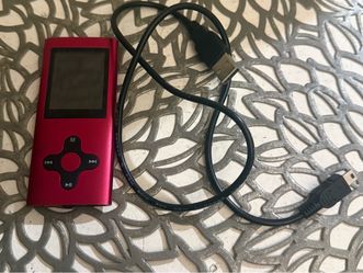 Red MP3 Player with USB Cable