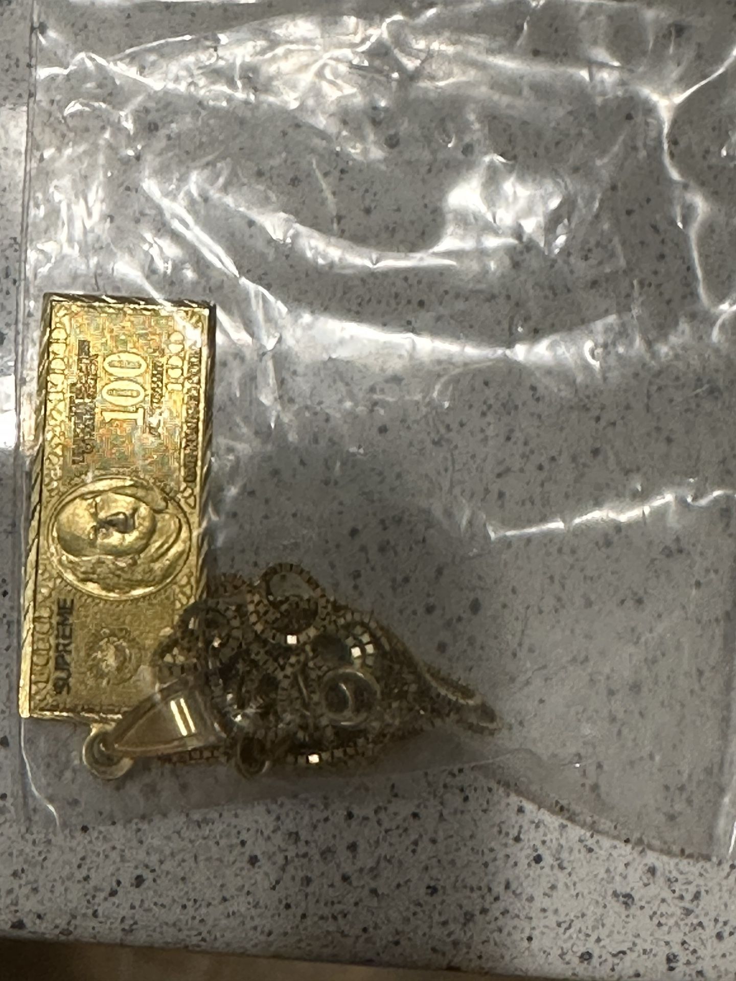 Supreme Benjamin Franklin 14k Gold Pendant