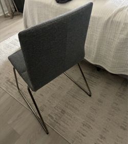 Dark Gray Upholstered Chairs with Metal Legs