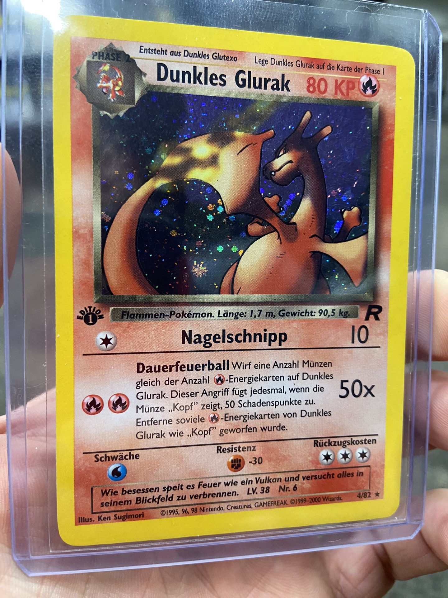 Dark Charizard 1st Edition German Dunkles Gluteal