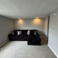 Ashley Black Furry Couch MUST GO