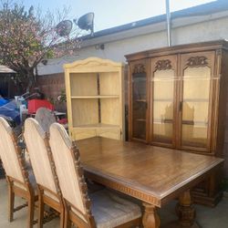 Real Wooden Table With 6 Chairs