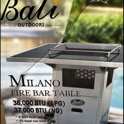 brand new patio fire pit table bar in boxes.    chairs not included 