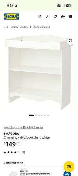 IKEA changing table with bookshelf
