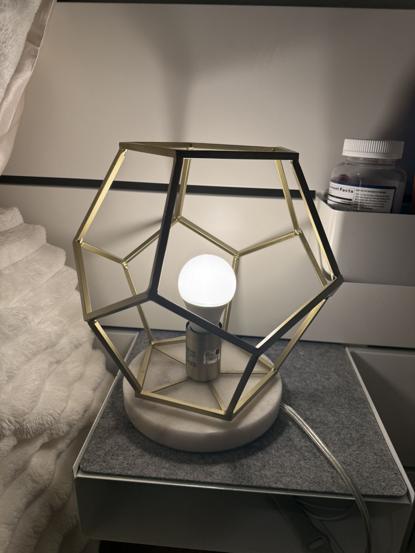 Pair of Geometric Jonathan y James Brass Gold Table Lamps