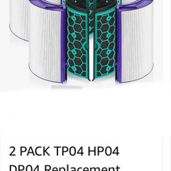 2 PACK TP04 HP04 DP04 Replacement Hepa Filter for Dyson HP04 TP04 DP04 TP05 DP05 Sealed Two Stage 360° Pure Cool Fan HEPA Filter & Activated Carbon Fi