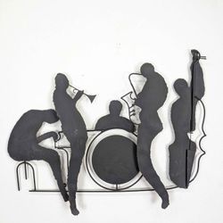 Large Vintage Jazz Quintet Metal Sculpture by Curtis Jere