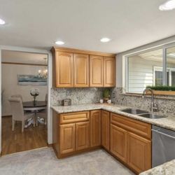 Kitchen Granite Countertops, Cabinets And Sink FREE