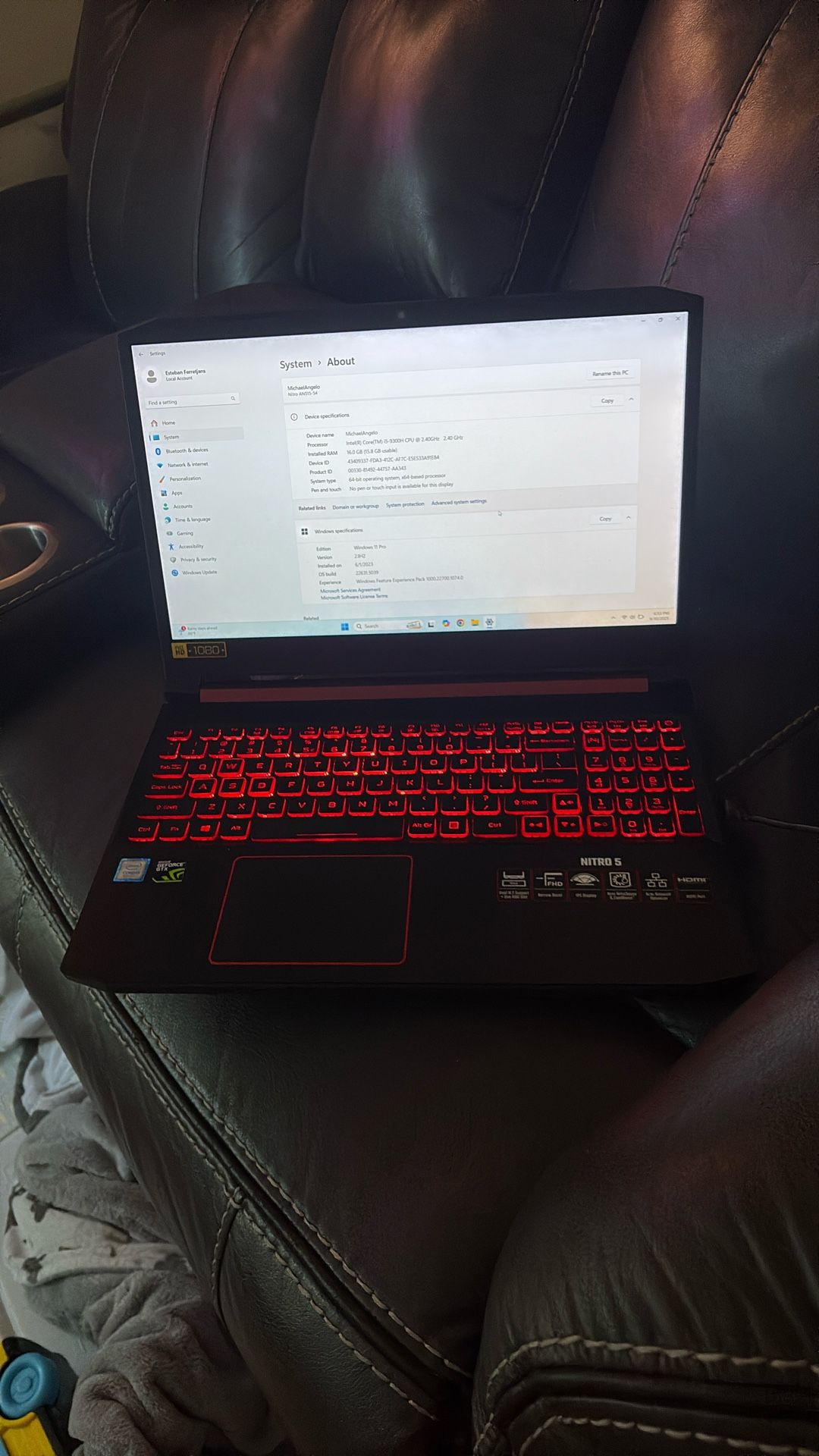 Acer Nitro 5 Gaming Laptop – i5 / GTX / 16GB RAM – Great Condition