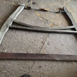 Vintage Buck Saw Cross Cut Bow Saw w/ Wood Handles