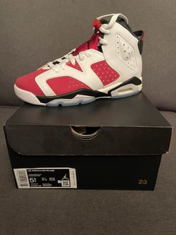 Ds Pair Of Jordan Retro 6’s Carmine Size 5.5y