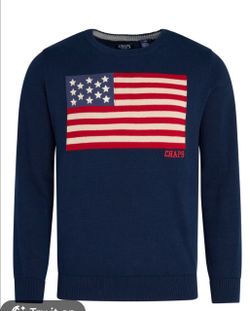 Chaps Navy American Flag Knit Sweater