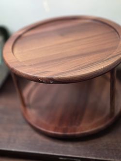 Lipper International 1302 Acacia Wood 2-Tier 10" Kitchen Turntable