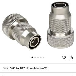 G-Sunny 2-Pack All Metal 1/2"Drip Irrigation Tubing to Faucet/Garden Hose Adapter, 3/4" to 1/2" Irrigation Hose Adapter,for Most 1/2"drip irrigation t