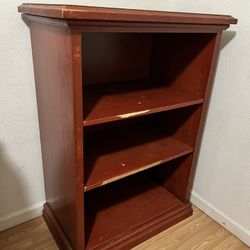 Wooden 3 Tier Bookcase With Adjustable Shelves 